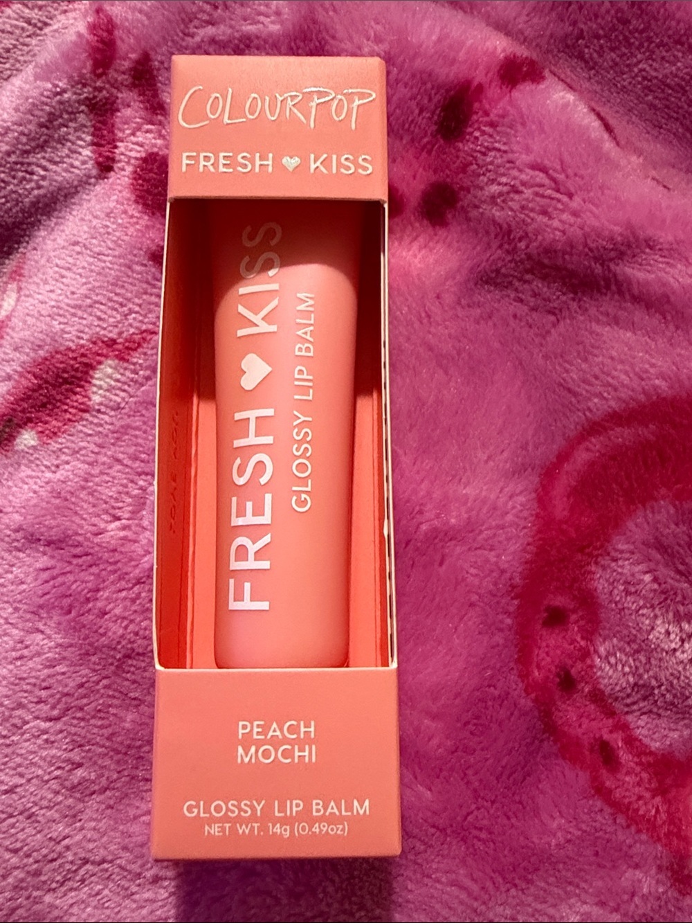 ColourPop Fresh Kiss Glossy Lip Balm — Peach Mochi (peach pink)